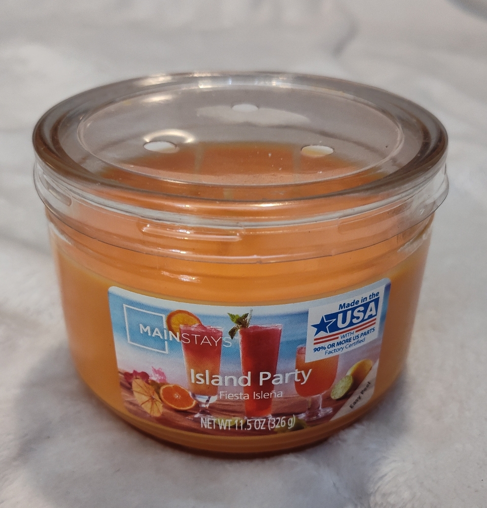 NEW! Mainstays Island Party 3 Wick Candle
